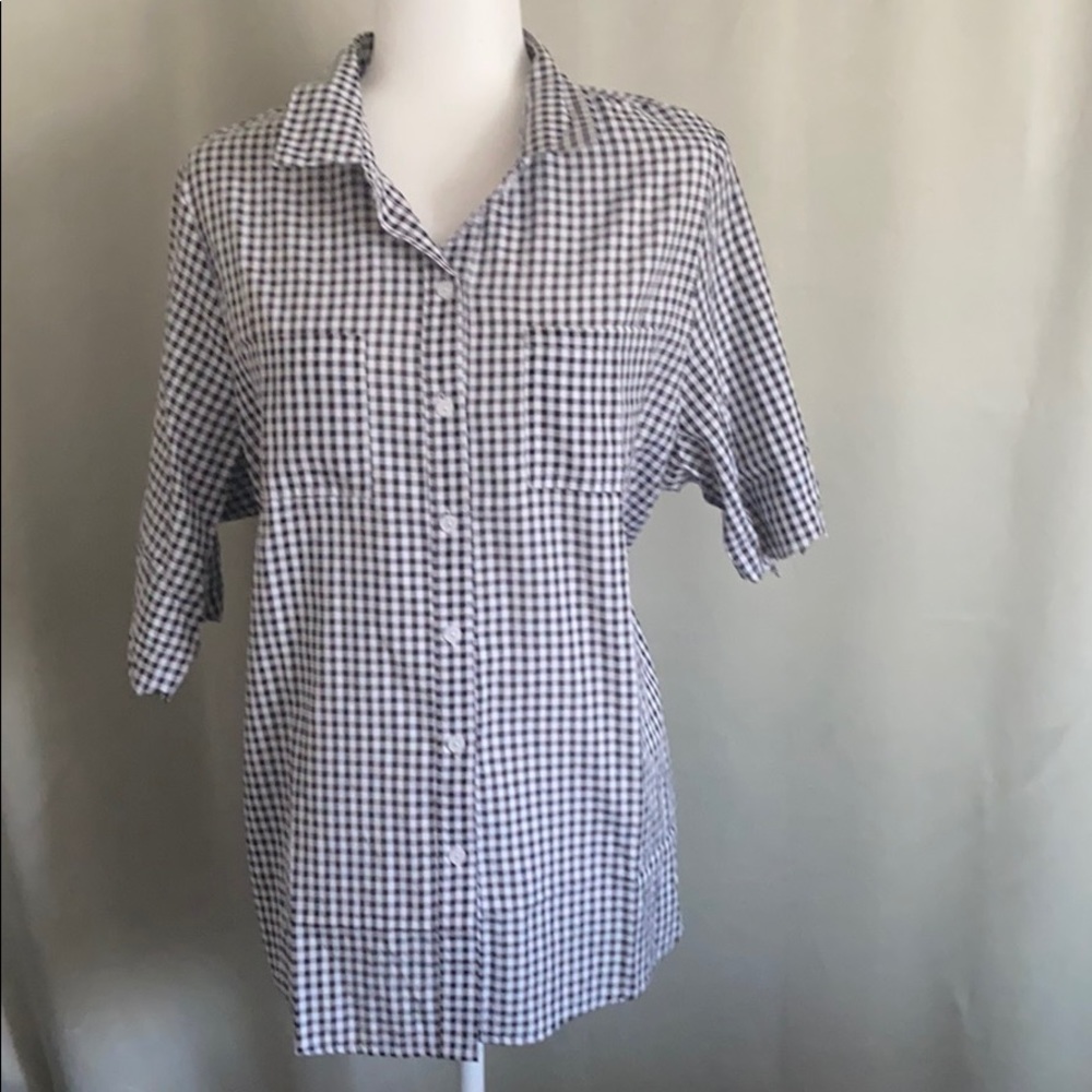 Black white summer plus size top